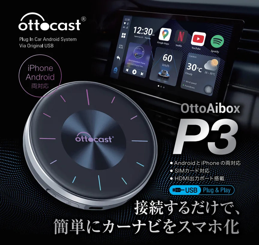 新製品OttoAibox P3 CarPlay AI Box