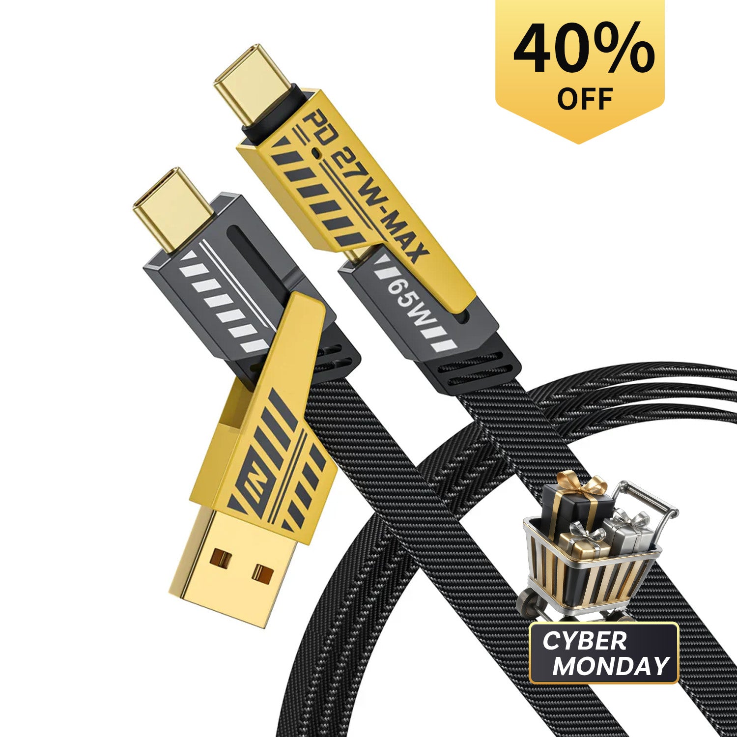 65W USB 4-IN-1充電ケーブル