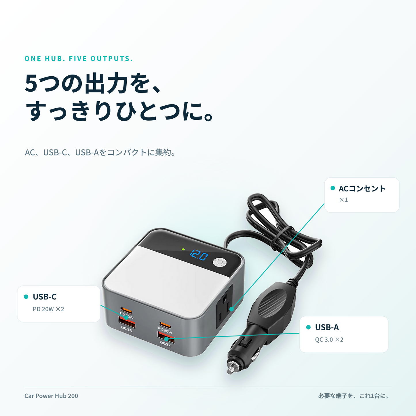 車用多機能インバーター 200W