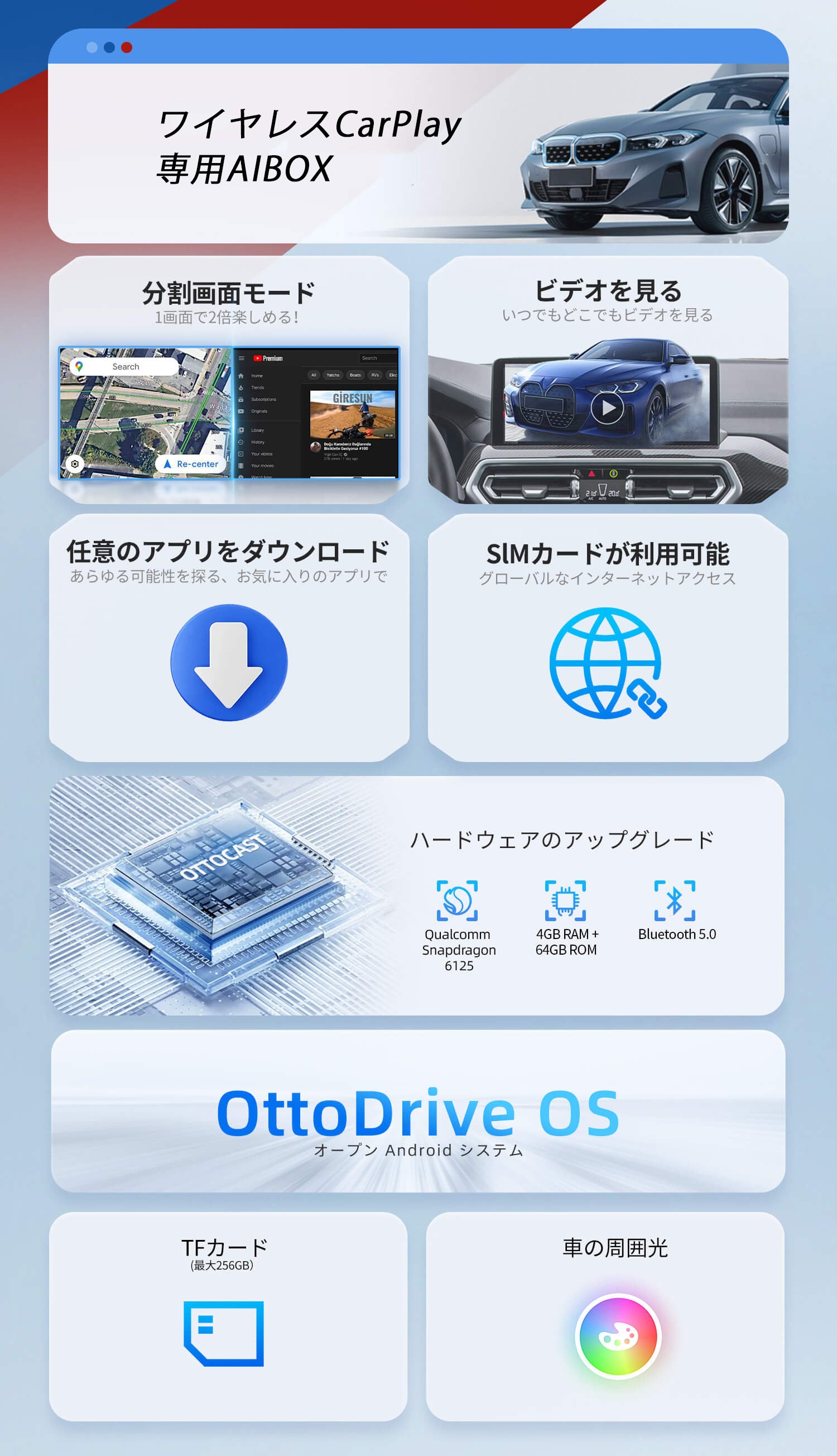 OTTOCAST OttoAibox I3 無線Carplay専用AI BOX OTTOCAST OttoAibox I3 無線Carplay専用AI BOX