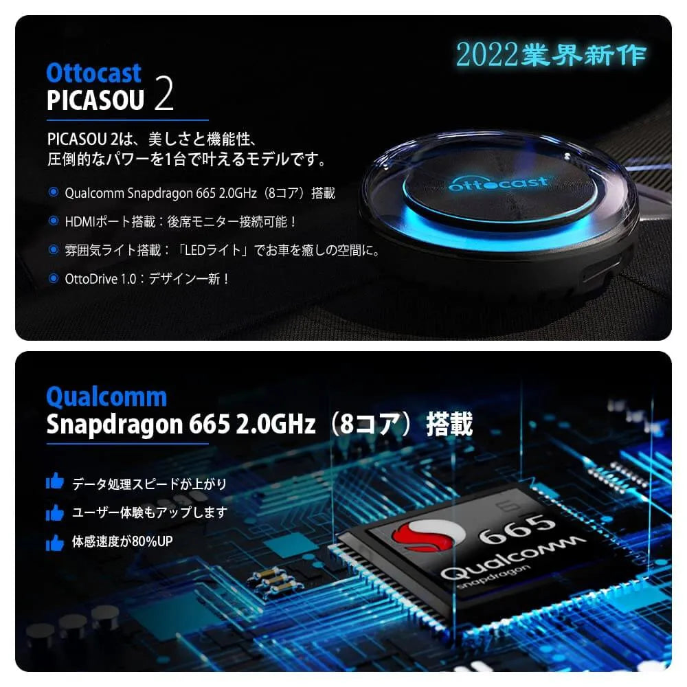 Ottocast オットキャスト PICASOU2 オットキャスト PICASOU 2 CarPlay AI Box