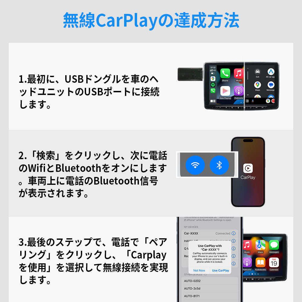 Mini Wireless CarPlay/Android Auto 2 in 1 Adapter