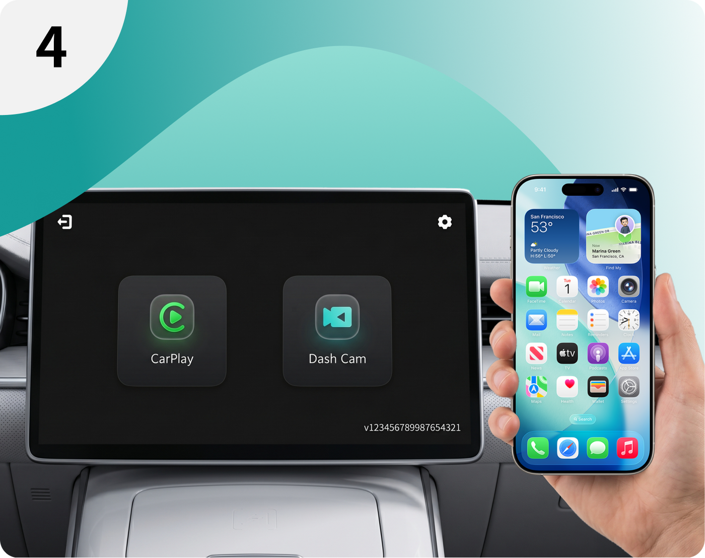 <h4>iphoneをアダプターに接続</h4>