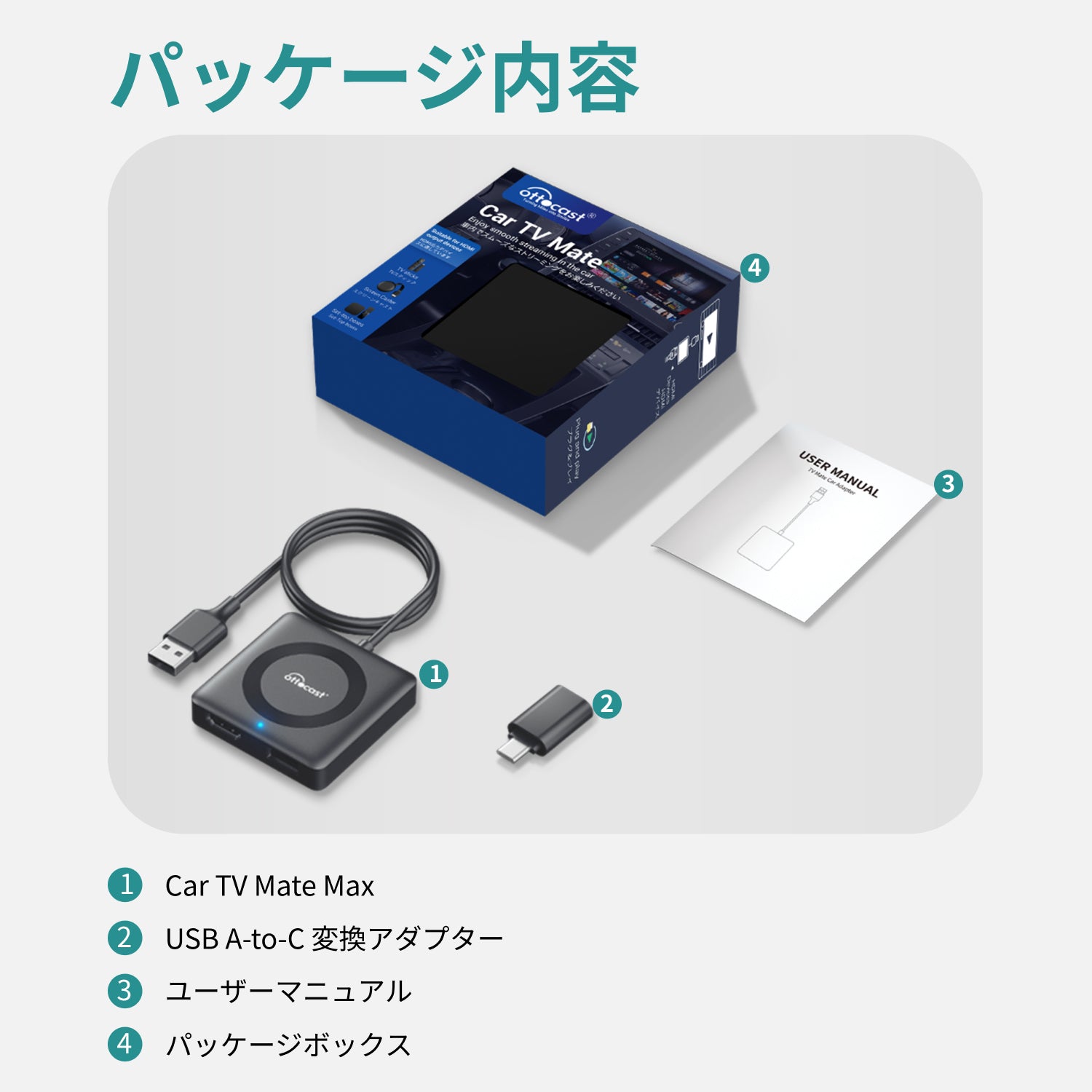 車のパーツ Ottocast TV Mate Pro Car TV Mate Max | CarPlayワイヤレス化＆HDMI入力対応の車載