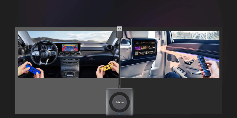 Car TV Mate MAX製品と車内使用イメージ