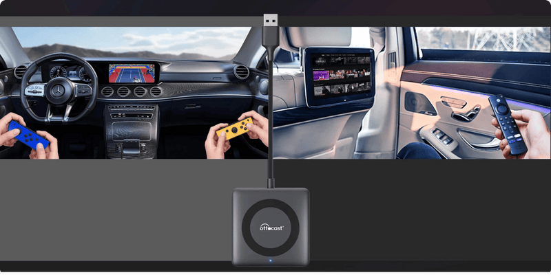Car TV Mate MAX製品と車内使用イメージ