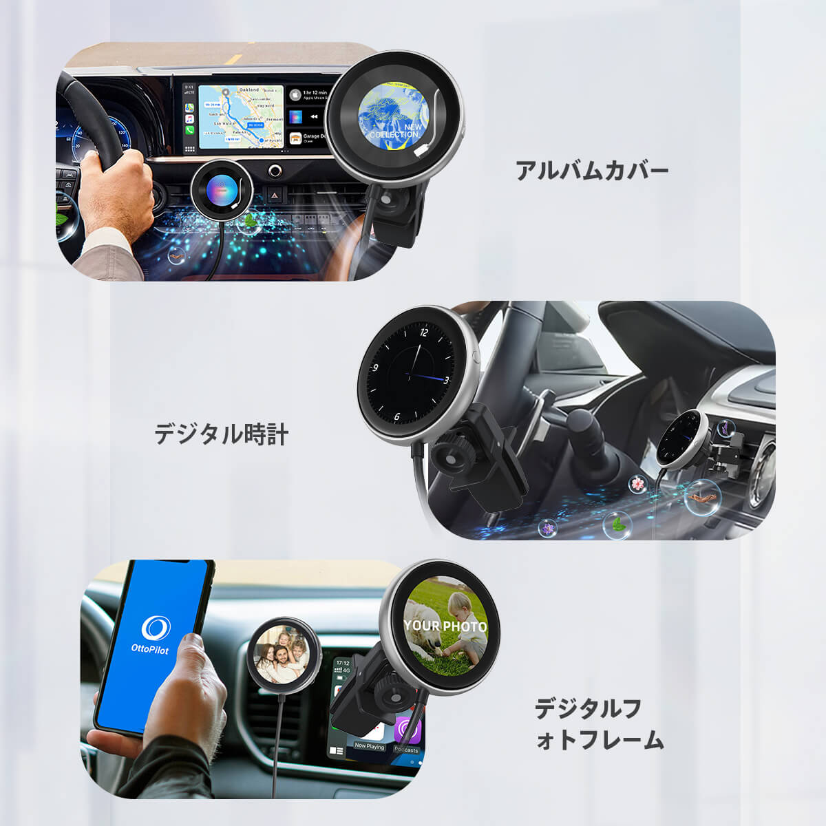 💥オットキャストOttocast💥2024新型 CarPlayClip ワイヤレスCarPlayアダプター