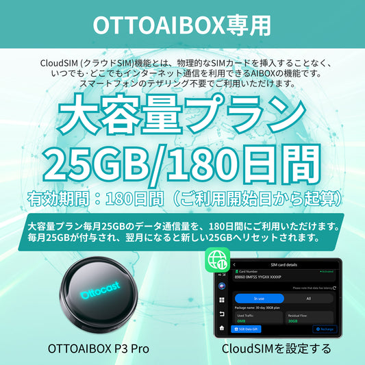 大容量プラン｜毎月25GBｘ180日間