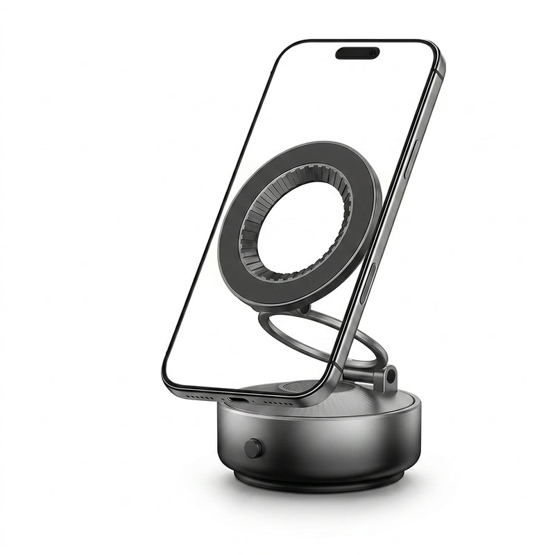 【凹凸面用】電動真空吸着式スマホホルダー