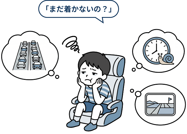 渋滞や変わらない景色に、子どもも退屈。
長い移動時間を、もっと楽しい時間へ。